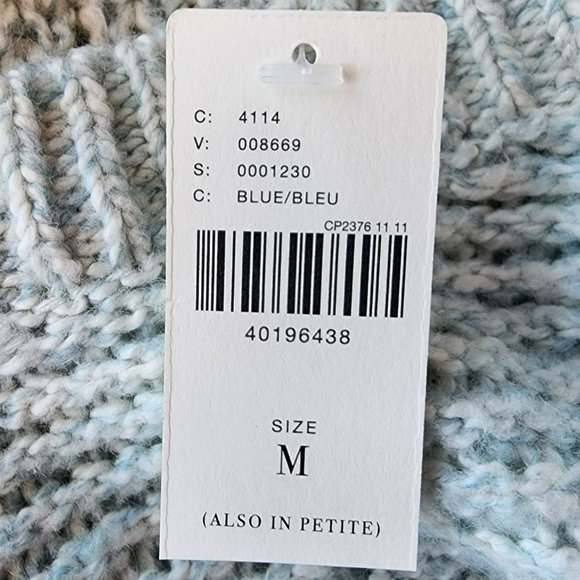 NWT Anthropologie Sleeping on Snow Rhinestone Blue Open Knit Sweater Medium - Picture 10 of 11